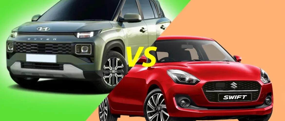 Comparing Popular Cars in India: Hyundai Exter, Tata Altroz, and Swift